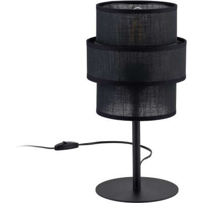 TK Calisto bordslampa - svart tyg och svart stål