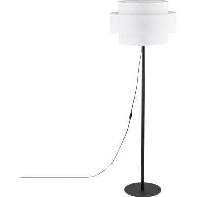 TK Calisto golvlampa - vitt tyg och svart metall