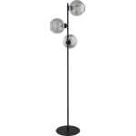 TK Cubus golvlampa, w. 3 skärmar - grafitglas och svart metall