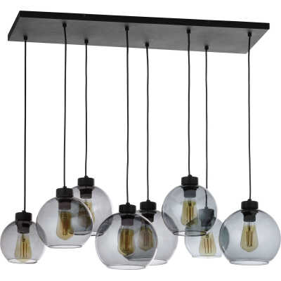 TK Cubus taklampa, w. 8 skärmar - grafitglas och svart metall
