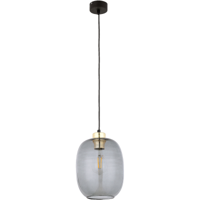 TK Delta taklampa - glas, guld och svart metall