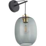TK Delta vägglampa - glas, guld och svart metall