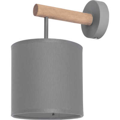TK Deva vägglampa - grafitgrått tyg/stål och naturlig furu