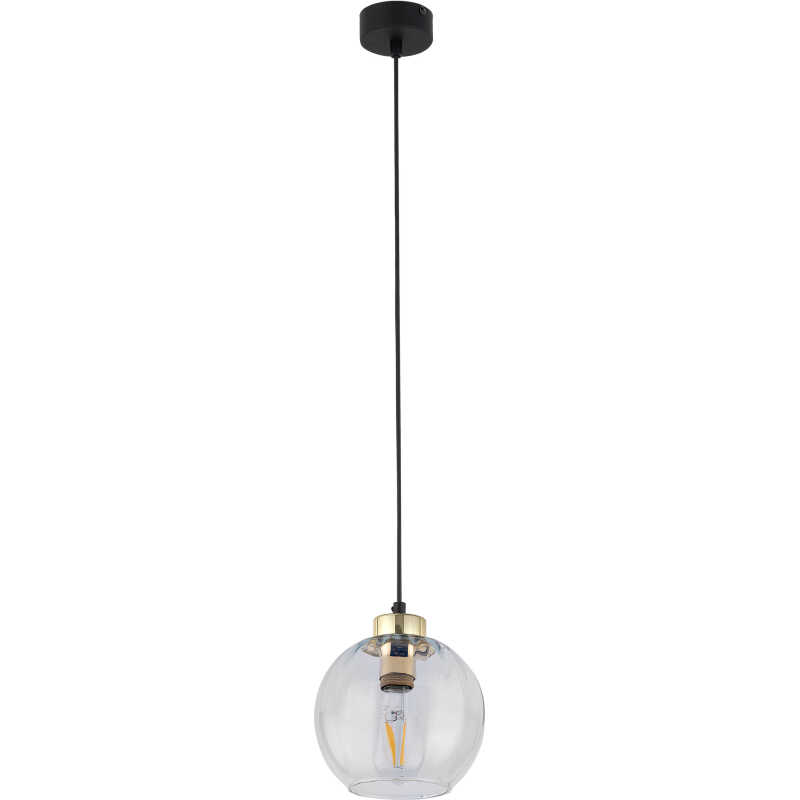 TK Devi taklampa 180 - klarglas och svart metall TK Devi taklampa 180 - klarglas och svart metall
