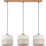 TK Eco taklampa, med 3 skärmar - naturtyg och naturlig furu