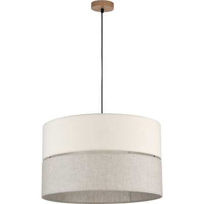 TK Eco taklampa, rund - naturtyg och naturlig furu