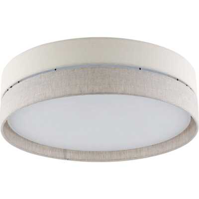 TK Eco taklampa, rund - naturtyg och vit metall