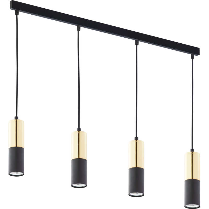 TK Elite taklampa, w. 4 skärmar - guld och svart metall TK Elite taklampa, w. 4 skärmar - guld och svart metall
