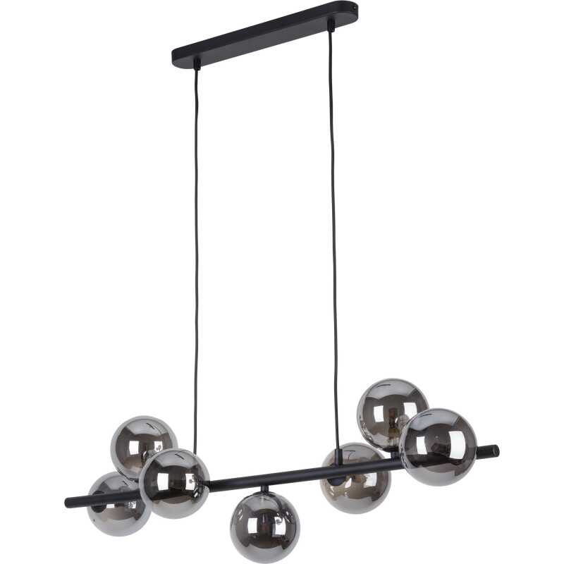 TK Ester taklampa, w. 7 skärmar - svart glas och metall TK Ester taklampa, w. 7 skärmar - svart glas och metall