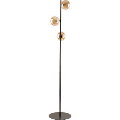 TK Estera golvlampa, w. 3 skärmar - bronsglas och brun metall
