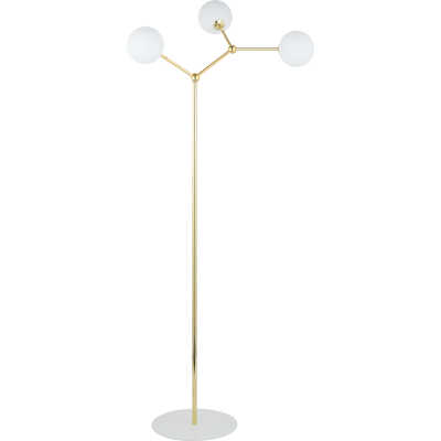 TK Fairy golvlampa, w. 3 skärmar - vitt glas och guldmetall