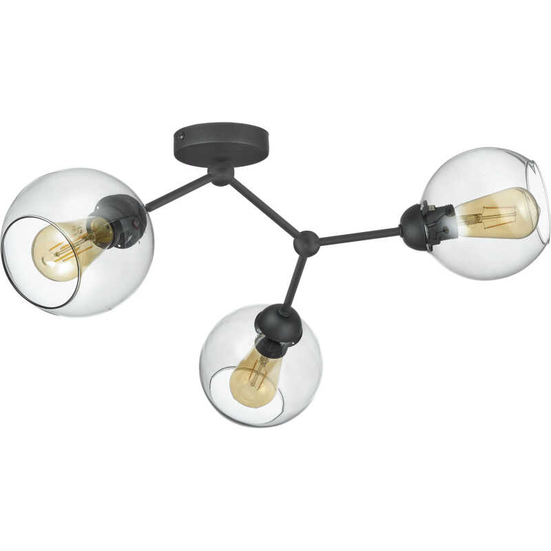 TK Fairy taklampa, w. 3 skärmar - glas och svart metall TK Fairy taklampa, w. 3 skärmar - glas och svart metall