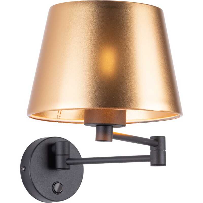 TK Glory vägglampa - guldtyg och svart metall TK Glory vägglampa - guldtyg och svart metall