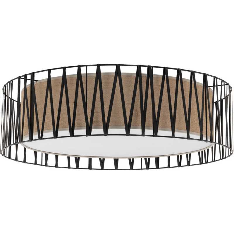 TK Harmony taklampa - naturjute och svart metall