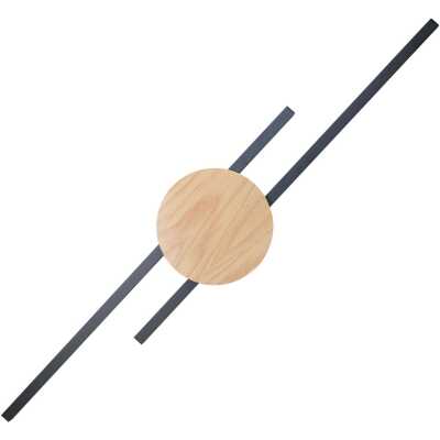 TK Java 2 LED vägglampa - naturlig ekfanér och svart metall