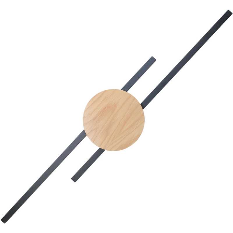 TK Java 2 LED vägglampa - naturlig ekfanér och svart metall