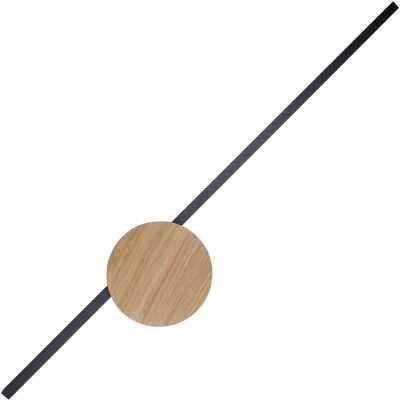 TK Java li LED vägglampa - naturlig ekfanér och svart metall