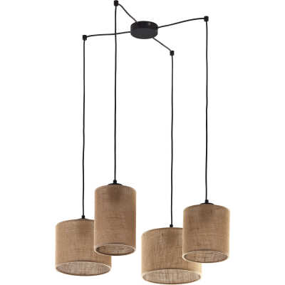 TK Jute taklampa, w. 4 skärmar - naturlig jute