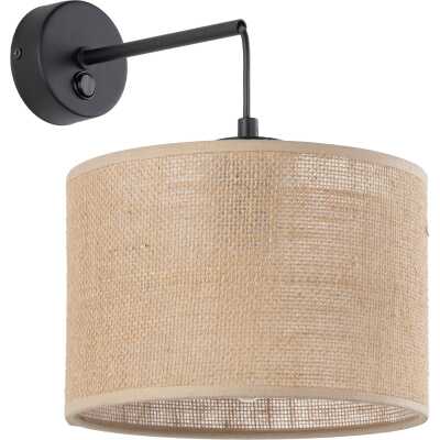 TK Jute vägglampa - naturlig jute och svart metall