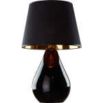 TK Lacrima bordslampa - guld, svart tyg och svart glas