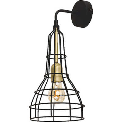 TK Lång vägglampa - svart metall