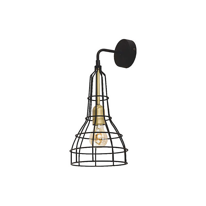 TK Lång vägglampa - svart metall
