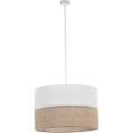 TK Linobianco taklampa 500 - brun jute, vitt tyg och vit metall