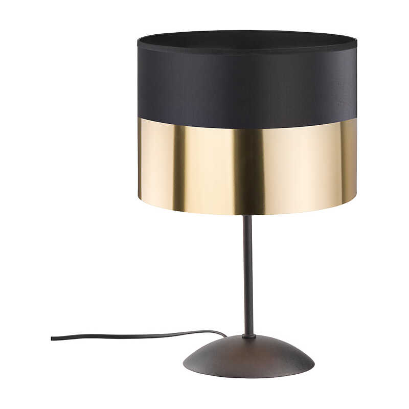 TK London bordslampa - guld, svart tyg och svart metall