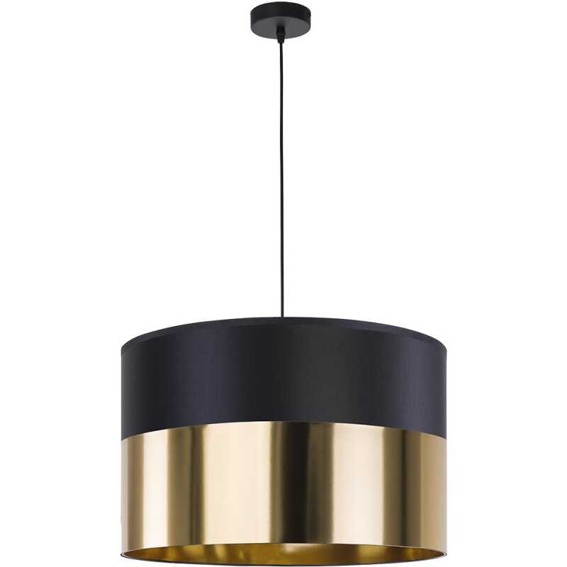 TK London taklampa - guld, svart tyg och svart metall TK London taklampa - guld, svart tyg och svart metall