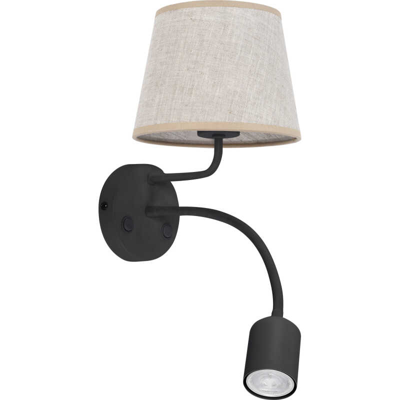 TK Maja vägglampa - naturlinne och svart metall TK Maja vägglampa - naturlinne och svart metall