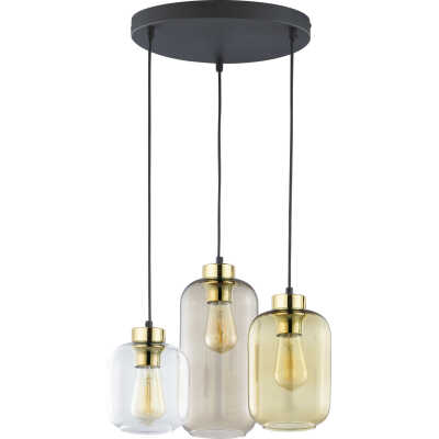 TK Marco taklampa, w. 3 skärmar - flerfärgat glas