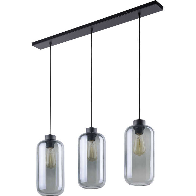 TK Marco taklampa, w. 3 skärmar - grafitglas TK Marco taklampa, w. 3 skärmar - grafitglas