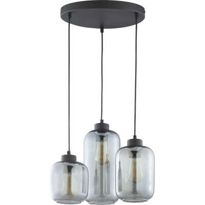 TK Marco taklampa, w. 3 skärmar - grafitglas
