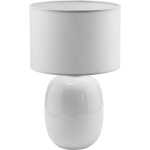 TK Melody bordslampa - vitt tyg och vitt glas