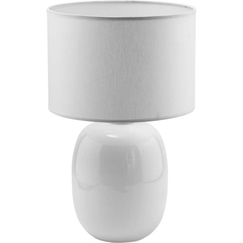TK Melody bordslampa - vitt tyg och vitt glas TK Melody bordslampa - vitt tyg och vitt glas