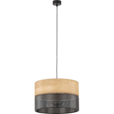 TK Nicol taklampa - naturfaner och svart PVC-folie/metall