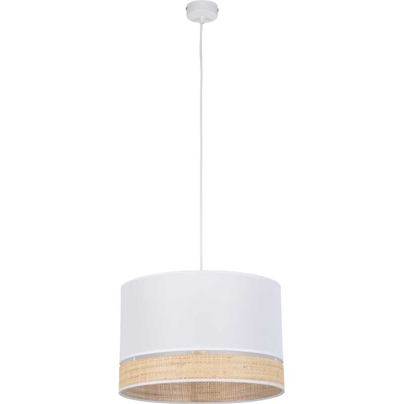 TK Paglia taklampa 380 - vitt tyg och naturligt rotting TK Paglia taklampa 380 - vitt tyg och naturligt rotting