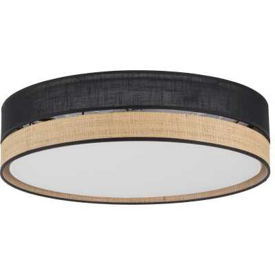 TK Paglia taklampa 450 - svart tyg och naturligt rotting