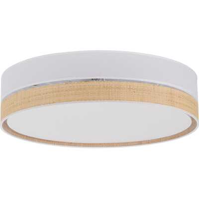 TK Paglia taklampa 450 - vitt tyg och naturligt rotting