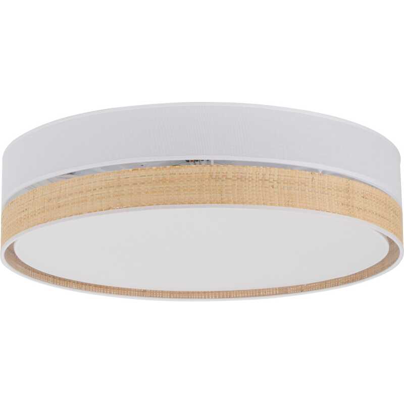 TK Paglia taklampa 450 - vitt tyg och naturligt rotting TK Paglia taklampa 450 - vitt tyg och naturligt rotting