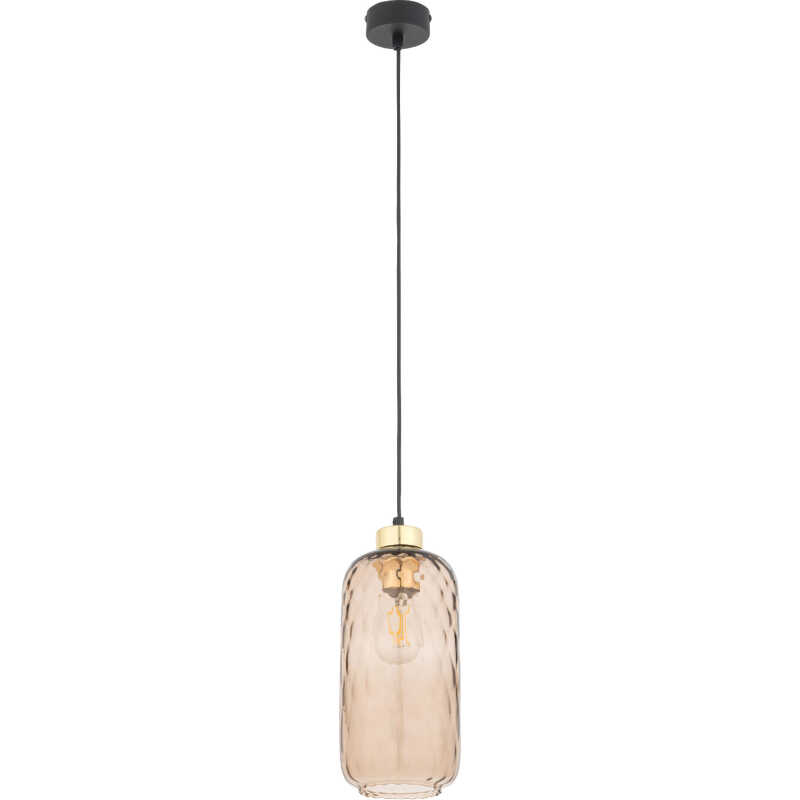 TK Pescara taklampa - glas och svart metall