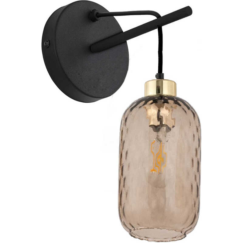 TK Pescara vägglampa - glas och svart metall TK Pescara vägglampa - glas och svart metall