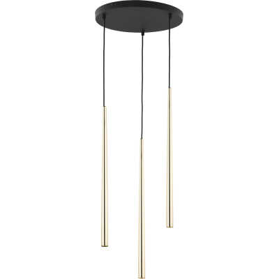 TK Piano taklampa, w. 3 skärmar - guldmetall