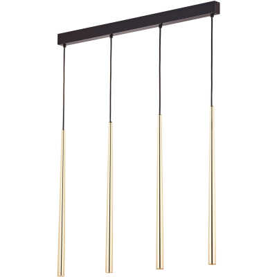 TK Piano taklampa, w. 4 skärmar - guldmetall