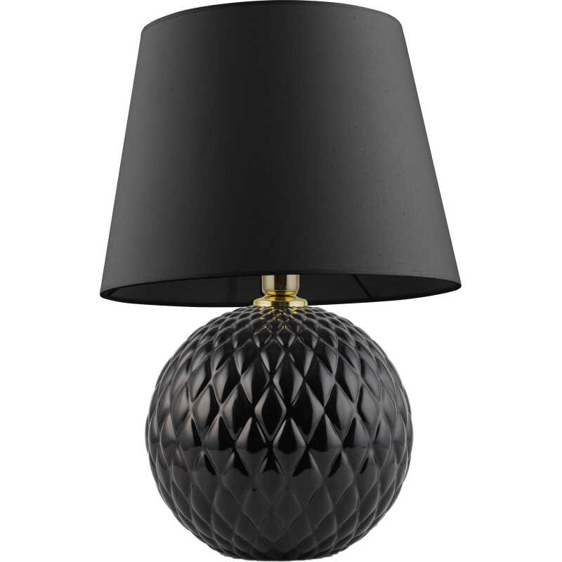 TK Santana bordslampa - svart tyg och svart glas TK Santana bordslampa - svart tyg och svart glas