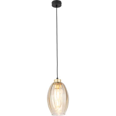TK Sebo taklampa - glas och svart metall