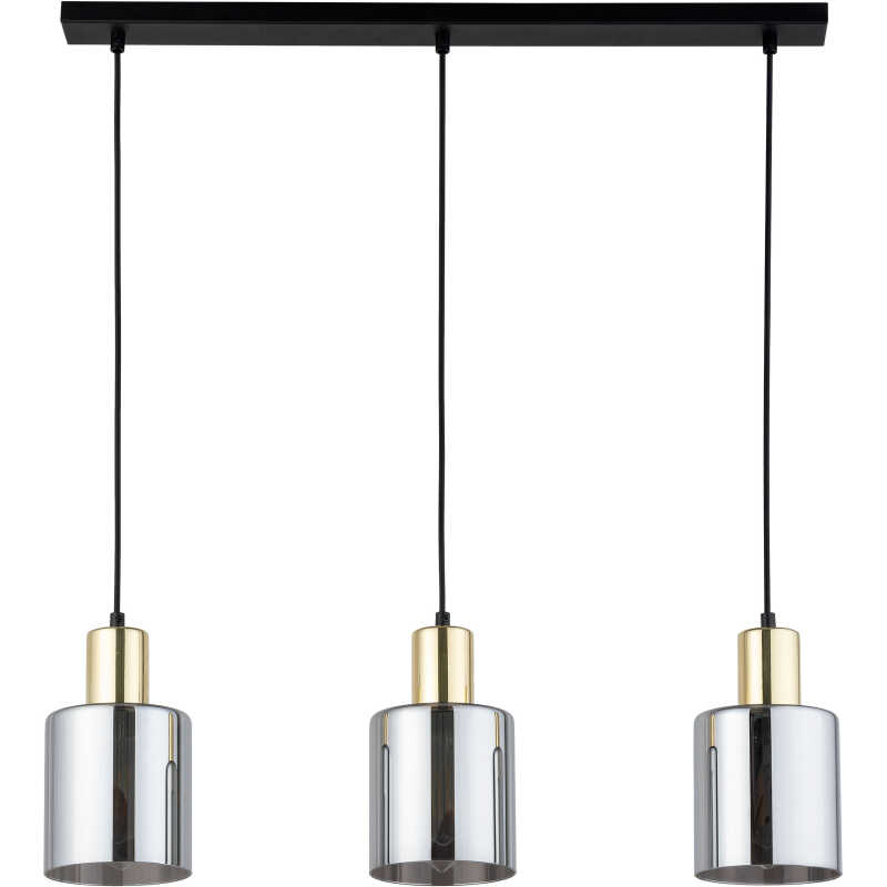 TK Sierra taklampa, w. 3 skärmar - glas och guldmetall TK Sierra taklampa, w. 3 skärmar - glas och guldmetall
