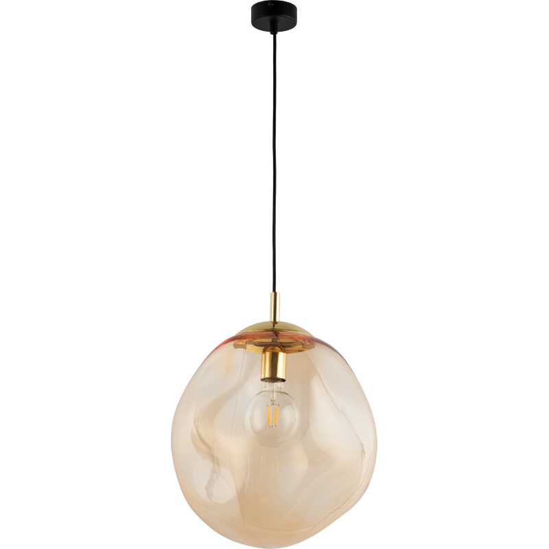 TK Sol taklampa - bärnstensglas och guldmetall TK Sol taklampa - bärnstensglas och guldmetall