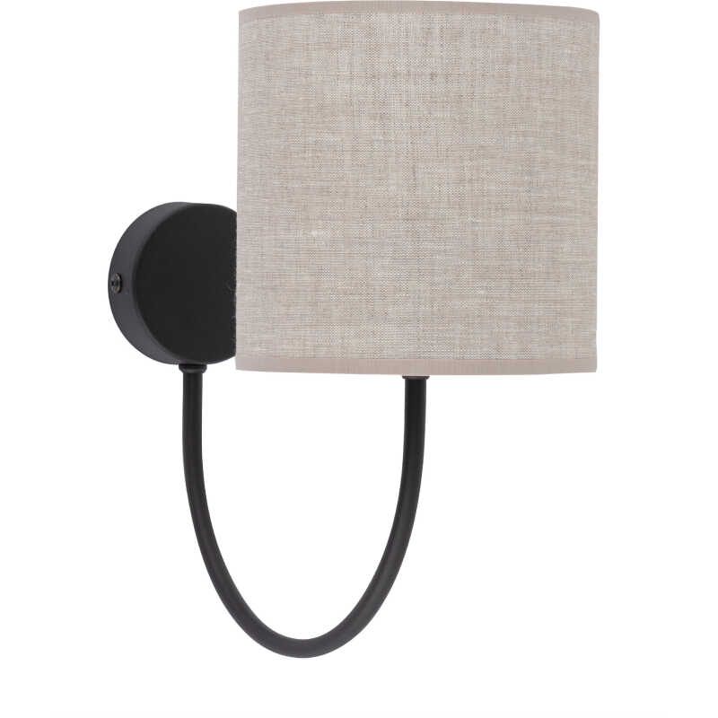 TK Torens vägglampa - naturlinne och svart metall