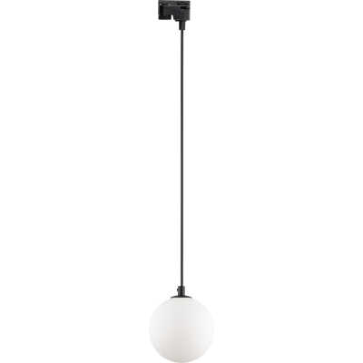 TK Tracer taklampa - vitt glas och svart metall